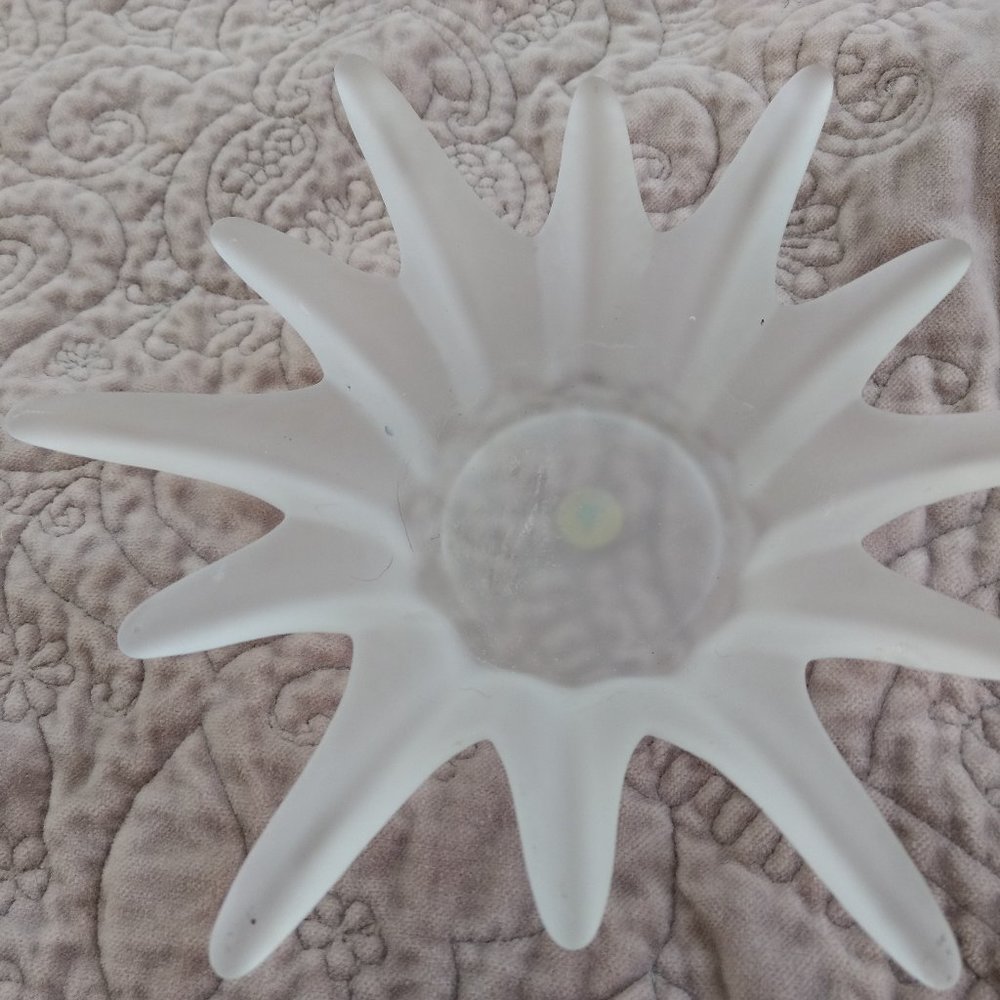 vintage frosted glass dish /mexico